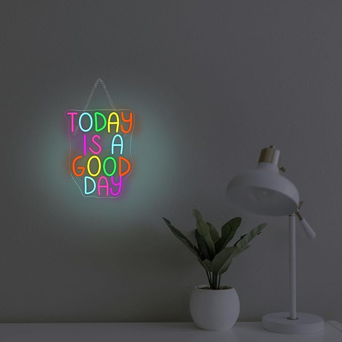 Looklight Today is a Good Day Neon Signs for Wall Decor LED Light Sign Decoration for Bar Cafe Shop Restaurant Hotel Bedroom Celebrate Party Best Gift for Family Lovers