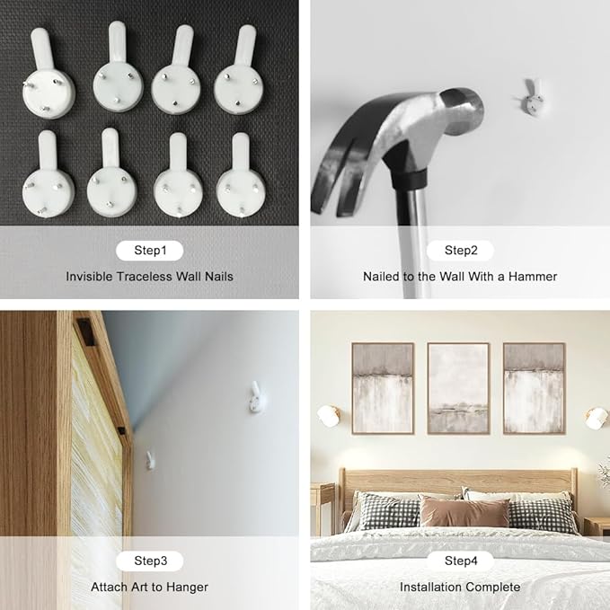 KAIRNE Large Neutral Gray Framed Canvas Wall Art Set, Abstract Duotone Gray Tan Wall Decor, Neutral Watercolor shape Wall Pinting, Modern Landscape Art Print for Living Room, Bedroom, Office16 x24 x3