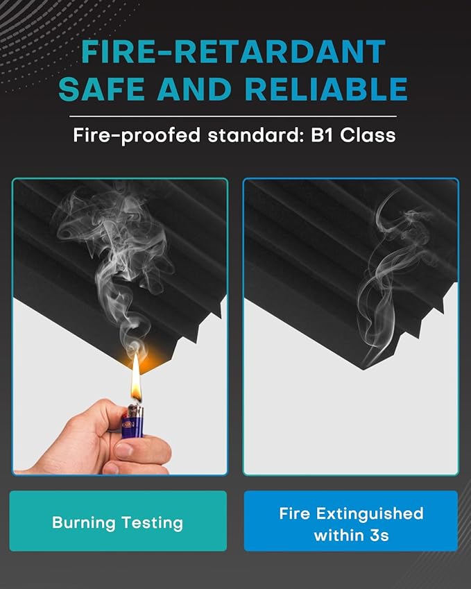 8 Pack - Bass Traps Acoustic Foam Corner, 9.8x9.8 * 4.7'' Black Bass Traps Corner Studio Foam, High Density and Fire-Proof Bass Traps Acoustic Panels Recording Studio Acoustical Treatments