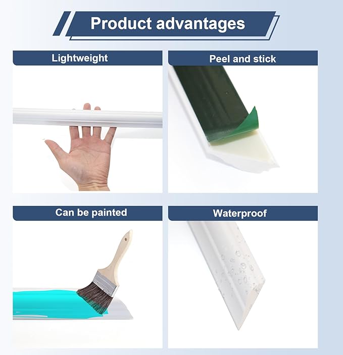 NeatiEase 4 Set Peel and Stick Wall Molding Trim Kit, 16" x24" Premade Wainscoting Panels, Self Adhesive Moulding Panel for Interior Walls Picture Frame