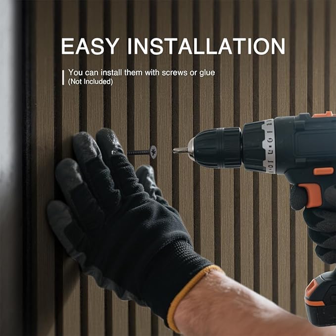 2-Pack Wood Slat Wall Panel 47.2"x23.6" (15.5 sq ft)|Soundproof and Acoustic Wall Panels for Interior Decor & Ceiling|Wood Veneer Fluted Paneling for Office & Home Theater Amercian Oak#5