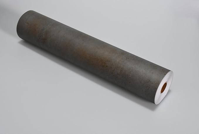 32"×157" Extra Wide Thick Brown Grey Concrete Wallpaper Peel and Stick 3D Gray Faux Concrete Cement Contact Paper Vinyl Wrap Stained Matte Texture Sticker for Bathroom Garage Living Room