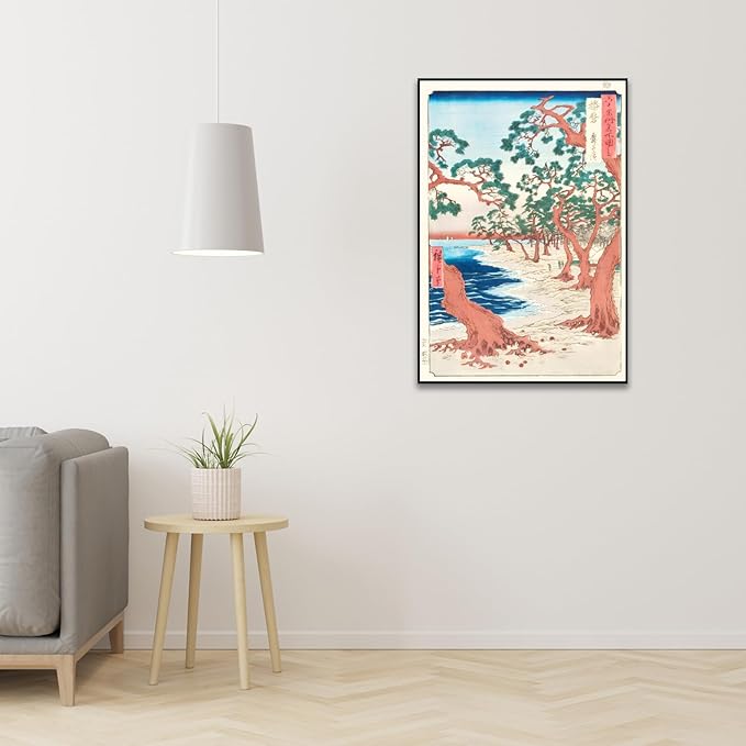 OKRA Utagawa Hiroshige Canvas Wall Art - Maiko Beach Poster - Japanese Wall Art Prints Nature Landscape Art Classic Art Reproductions Modern Home Wall Decor Unframed
