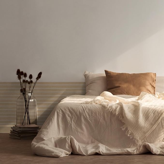 A.S. Création Wallpaper Wood Panels - Beige, White - Striped Wood Wallpaper 395.99in x 20.87in Made in Germany - 391097