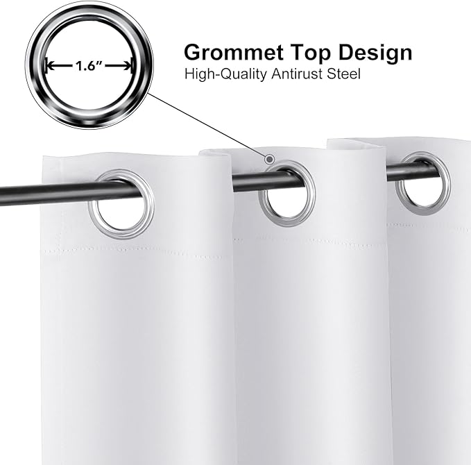 ChrisDowa Room Divider Curtain 90 Inches Long, Wide Blackout Sliding Door Curtain for Bedroom, Room Darkening Privacy Window Curtain for Patio Door (1 Panel Set, Greyish White, 100 x 90 Inch)