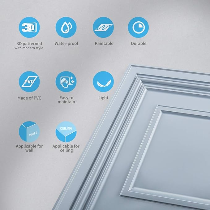 Art3d 24" x 24" (Pack Of 12) Wall Panel Square, Gray