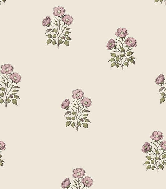 17.3”×393.7” Vintage Floral Wallpaper Retro Rose Flower Contact Paper for Cabinets Self Adheisve Floral Wallpaper for Bedroom Accent Wall Cabinets