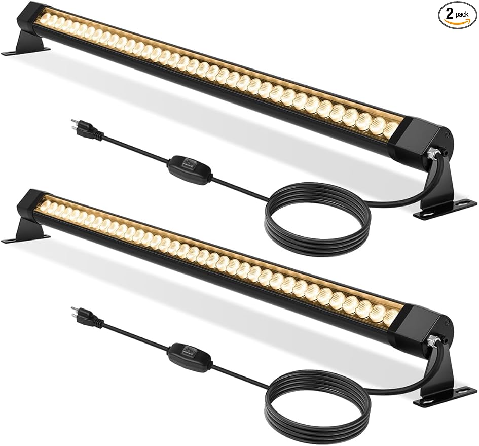 Pro-Grade 54W LED Wall Washer Light Bar 2700K Warm White 6480LM, 40 Inch IP67 Waterproof Outdoor Wall Washer Lights with ON/Off Switch for Landscape & Building (2 Pack)