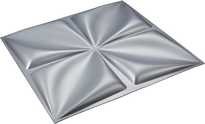 Art3d Matt Grey Silver 3D Wall Panel PVC Flower Design Cover 3 Sq Meter, for Interior Wall Decor in Living Room,Bedroom,Lobby,Office,Shopping Mall