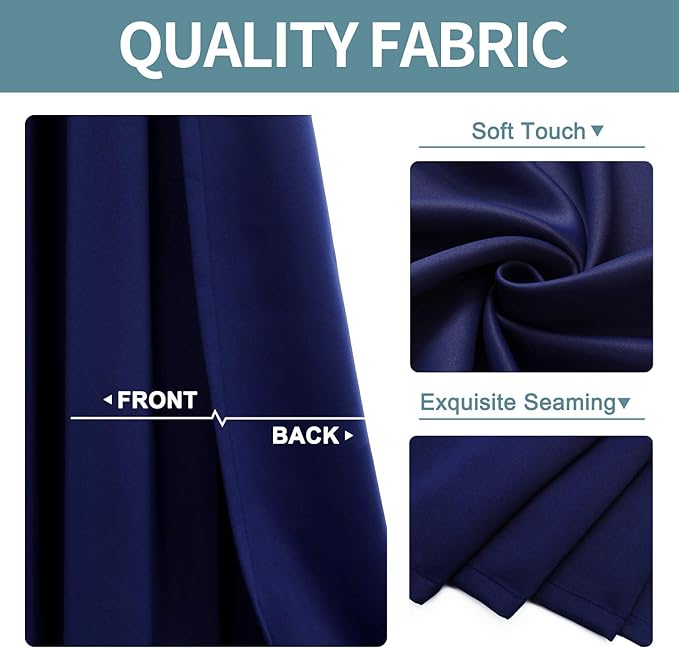 ChrisDowa Blackout Door Curtains for Doorway Privacy, Grommet Closet Curtains for Bedroom Closet Door, Thermal Insulated Doorway Cover Room Divider Drapes (1 Panel, Navy Blue, 42 x 80 Inch)