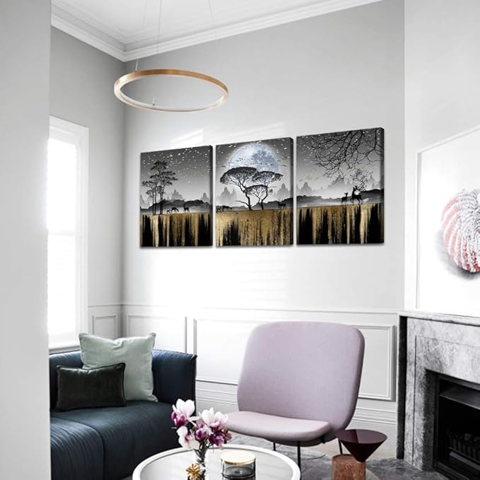 Black And White Wall Art - Family Wall Decor For Living Room, Bedroom, Office, Kitchen - Tree Canvas Art Print - Home Decor Inspiration