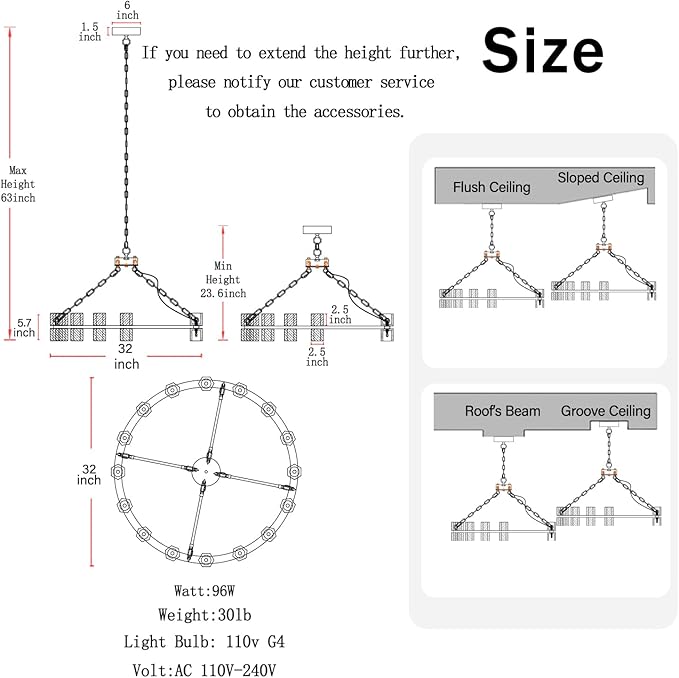 Black Wagon Wheel Chandeliers Modern 32-Lights Black Round Chandelier Crystal Chandeliers for Dining Room,Living Room Vintage Chandelier for Foyer Hallway