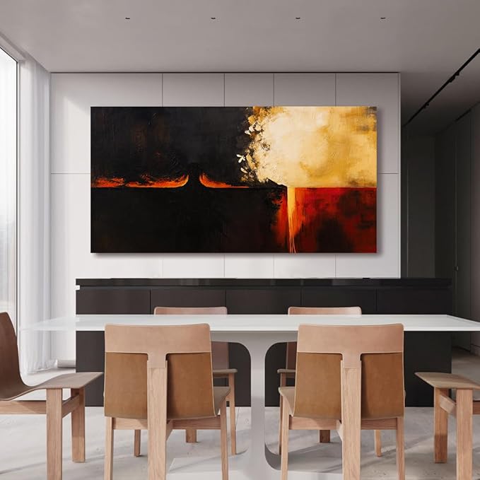 Canvas Wall Art Decor Large Wall Art Pictures For Living Room Black Red Vintage Wall Art Decor Abstract Art Work Decoration Modern Abstract Wall Art Prints For Bedroom Office Home Wall Decor 29" x 58"