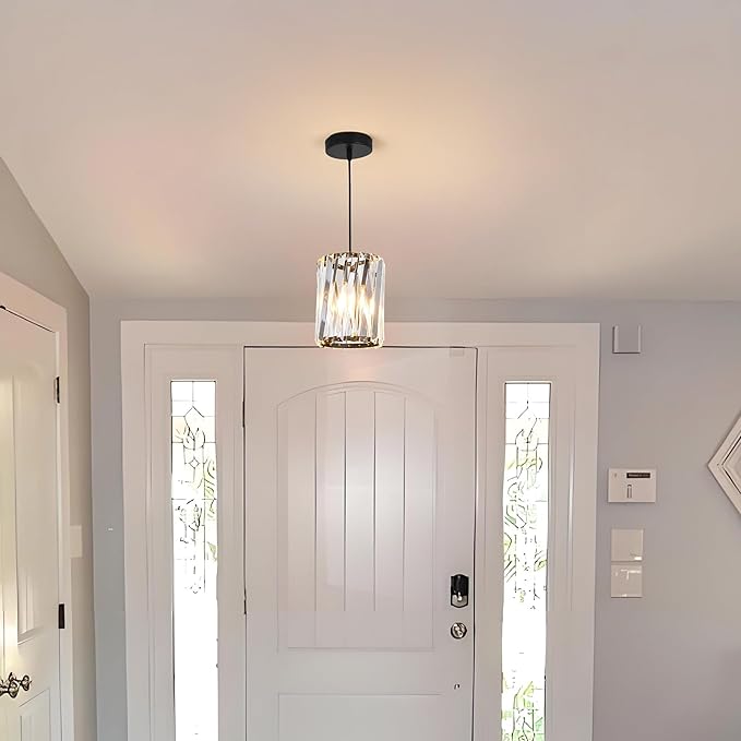 3 Pack Black Pendant Lights Kitchen Island, Kitchen Island Dining Room Light Pendant Lighting Fixtures High end Crystal Chandelier Over Island Table Modern Hanging Light for Bar Dining Room