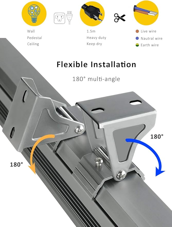 New Upgraded LED Wall Washer Lights with Waterproof Breather Valve, 36W Plug in LED Light Bar, 5000K Daylight Waterproof Outdoor/Indoor Bar for Art Display, Sign, Garage, Room, Landscape