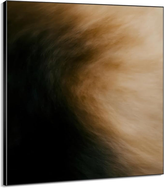 36"x36" Large Framed Wall Art - Dark Abstract Black and Brown Gradient Modern Painting Minimalist Foggy Forest Tranquil (Frame Assembly Required)