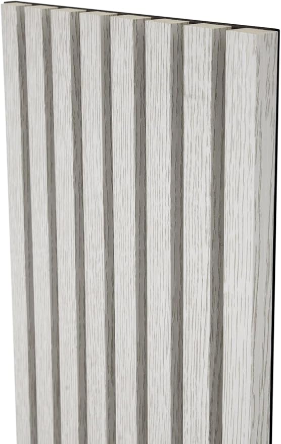 94" x 12.6" 3D Acoustic Slat Wood Wall Panels | Modern Sound-Dampening & Eco-Friendly Design (2-Piece Set) (Arctic Oak)