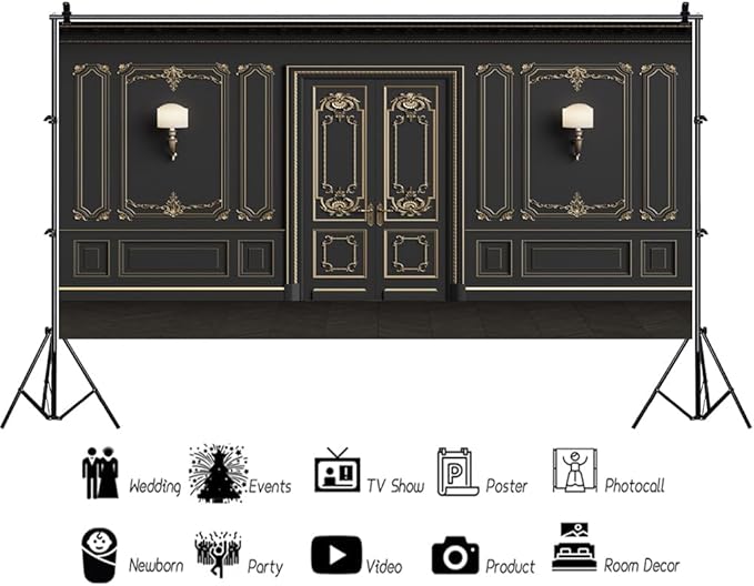 Leyiyi 20x10ft Vintage Room Inside Backdrop European Frame French Door Modern Castle House Cementery Wall Vintage Lantern Photo Background Cowboy Kids Birthday Portrait Studio Prop Vinyl Wallpaper