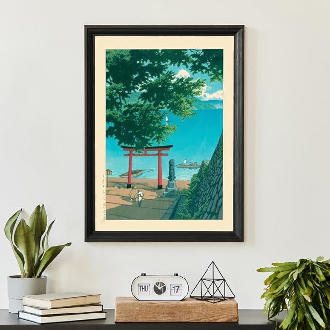 Nikko Chuzenji Lake Japanese Poster, Scenic Woodblock Art by Kawase Hasui, Japandi Nature Wall Decor, Tranquil Vintage Boho Artwork (Unframed) (12x18)
