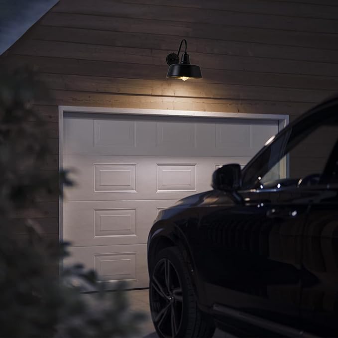 Outdoor Gooseneck Barn Light - Exterior Fixture Sconce Wall Light for Farmhouse, Dusk to Dawn Sensor Front Door Porch Garage Patio Lighting (11 inch（2 PCS）)