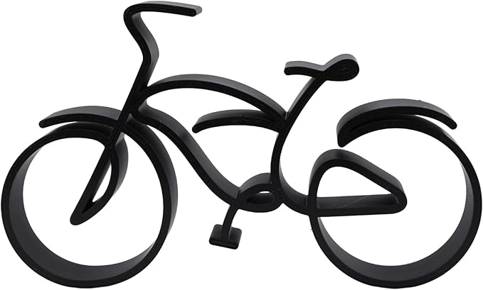 Bicycle & Cyclist Sculpture – Minimalist Decorative Accent for Cycling Enthusiasts & Modern Home Decor | Collectible Design (Beach Cruiser Matte Black)