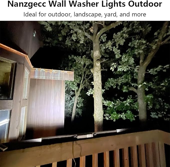 72W Outdoor Led Wall Washer Lights Bar, 40 Inches 5000K Daylight White Aluminium Wall Washer Light, 120V Waterproof IP67 Outdoor LED Light Bar for Outdoors, Plug-in (2 Pack)