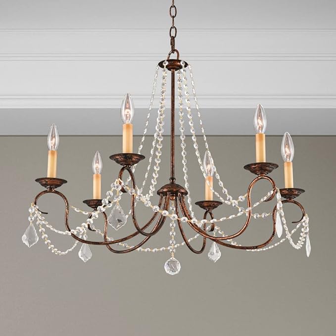 Livex Lighting 6516-71 Pennington 6 Light Chandelier, Hand Applied Venetian Golden Bronze