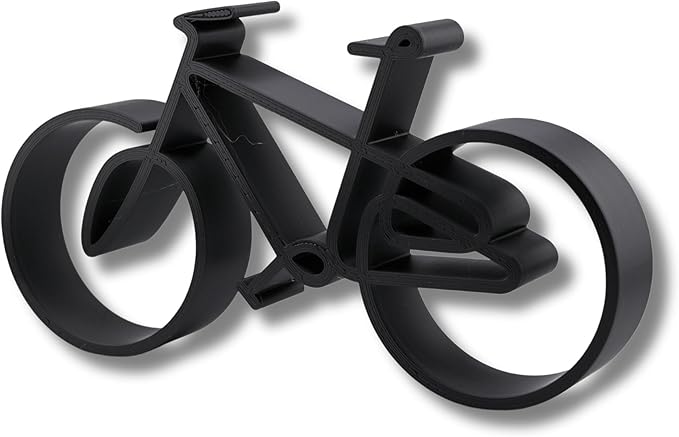 Bicycle & Cyclist Sculpture – Minimalist Decorative Accent for Cycling Enthusiasts & Modern Home Decor | Collectible Design (Family Bike Matte Black)