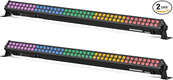 LED Stage Wash Light Bar, 80X2W RGB LED Wall Washer Light, DJ Stage Lights Bar with DMX/Auto/Sound Control Uplights for Events Wedding Disco Party Outdoor Indoor - 2Packs