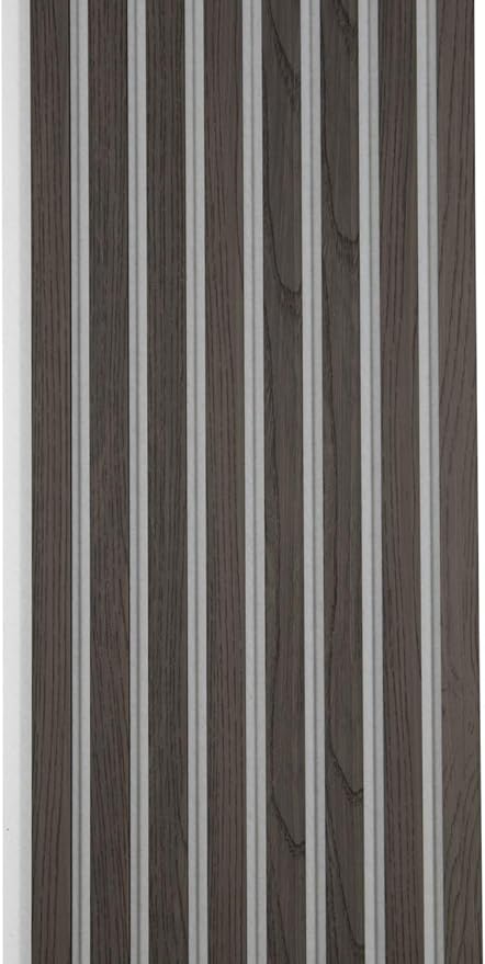 94" x 12.6" 3D Acoustic Slat Wood Wall Panels | Modern Sound-Dampening & Eco-Friendly Design (2-Piece Set) (Mocha Ash)