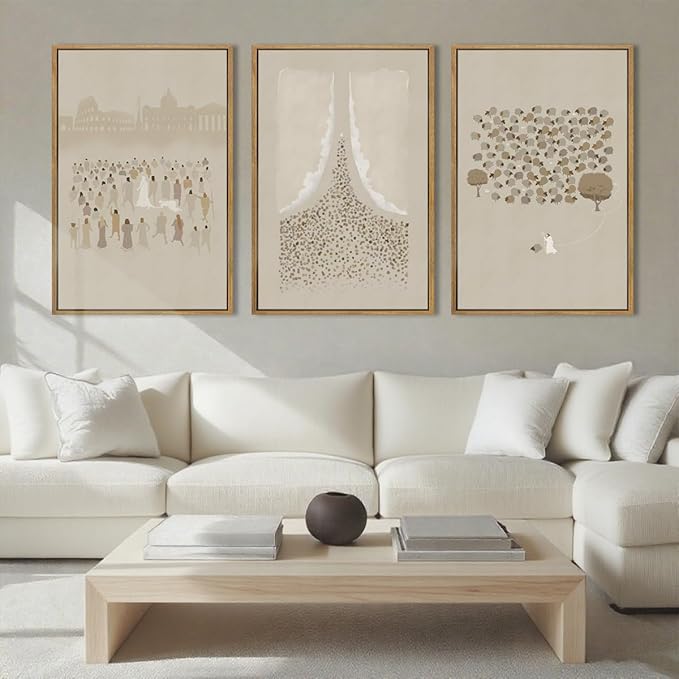 BINCUE Framed Jesus Wall Art Set of 3 Jesus Lamb Wall Decor Lamb of God Art Print for Living Room Bedroom Church 16x24 Inch