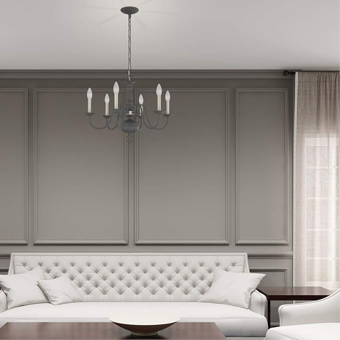 Livex Lighting Williamsburgh 6 Lt Scandinavian Gray Chandelier