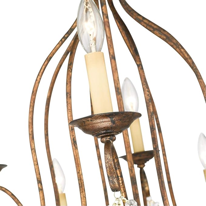 Livex Lighting 6438-71 Chesterfield 12 Light Chandelier, Hand Applied Venetian Golden Bronze