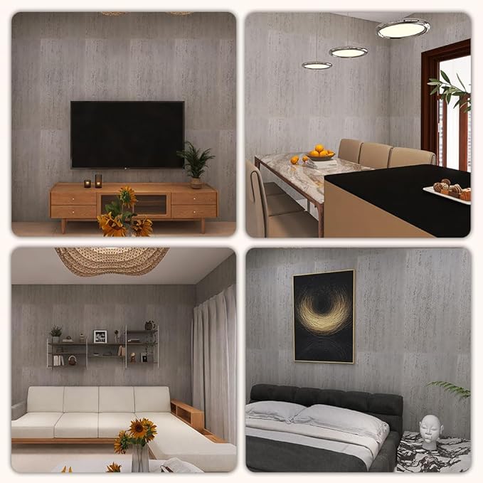 3D Wall Panels Faux Stone Panel for Exterior/Interior Wall, MCM Natural 4PCS 47.2"x23.6" / 30.94 sq ft (Travertine Stone Gray)