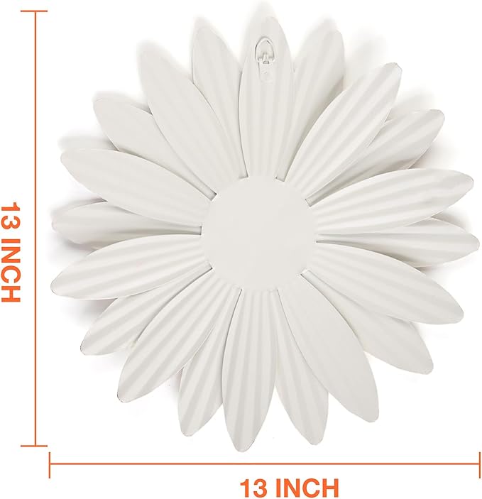 Metal Flowers Outdoor Decor 13" Metal Sunflower Wall Art Decorations Sunflower Wall Decor for Kitchen Living Room Porch Garden Yard