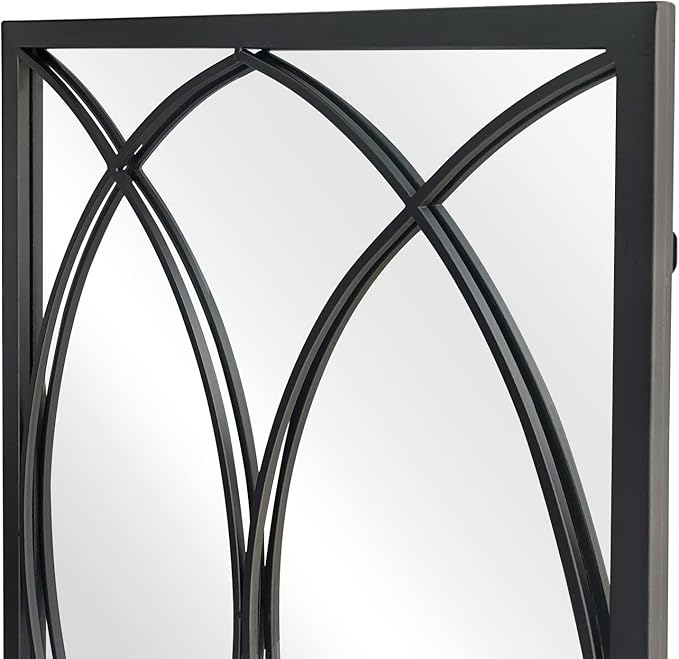 Black Rectangle Wall Mirror, Farmhouse Decorative Mirror for Entryway, Living Room, Dining Room,Bedroom, Hallway, Fireplace, Accent Wall Decor (Black2, 34'' x 24'')