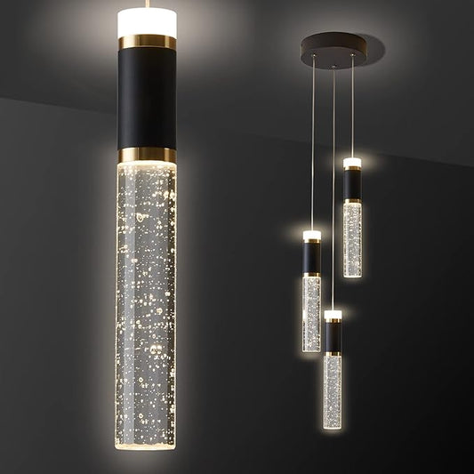 3-Light LED Pendant Light Modern Chandelier Hanging Chandelier Light Fixtures Adjustable Modern Led Pendant Ceiling Light Fixture for Kitchen, Island,Dining Room,Bedroom