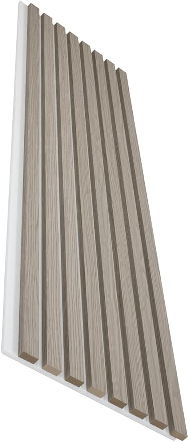 94" x 12.6" 3D Acoustic Slat Wood Wall Panels | Modern Sound-Dampening & Eco-Friendly Design (2-Piece Set) (Sandstone Oak)