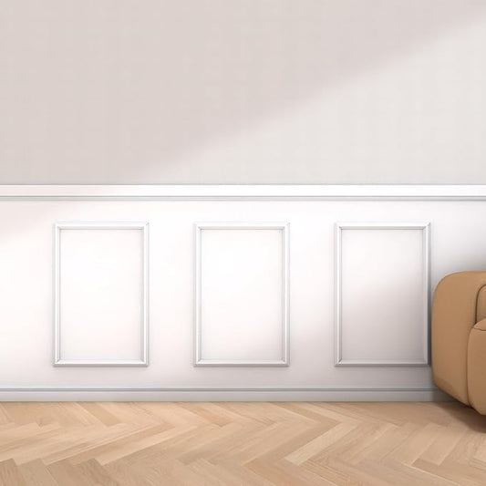 COUKIU Pre-Cut 3 Set Peel and Stick Wall Molding Trim Kit, 16" x24" Premade Wainscoting Panels, Self Adhesive Moulding Panel for Interior Walls Picture Frame