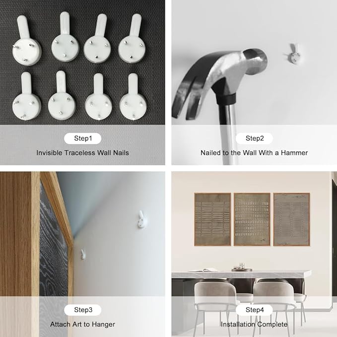 Aryroi Large Abstract Brown Beige Framed Canvas Wall Art,Modern Lines Dots Wall Decor,Boho Neutral Minimalist Artwork,Mid Century Geometric Art Print for Living Room,Bedroom,Office- 24"x36"x3