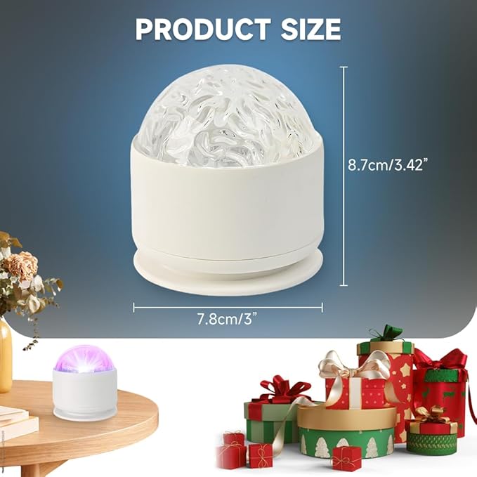 2 Scene Aurora and 3D Water Ripple Projector Light, 2025 Ocean Wave Light with Remote, 16 Color LED Aurora Lights Projector Bedroom, USB Rechargeable Night Lights for Christmas (16 Color Rechargeable)