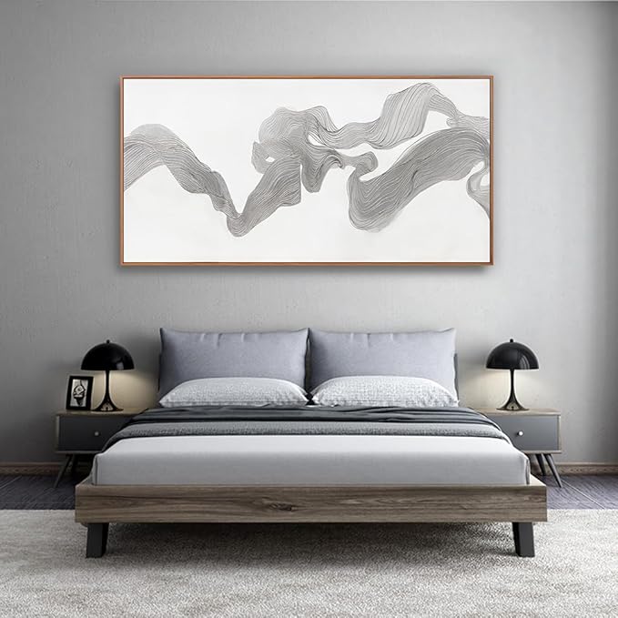 Abstract Canvas Wall Art Abstract Mist Texture Art With White Background Artwork Canvas Prints Canvas Picture Contemporary Wall Art Bedroom Living Room Office Decoration Framed Ready To Hang 24x48 Inch