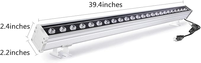 JSN&PC LED Wall Washer 24W 39.4 Inches Lighting Bar IP65 Waterproof Outdoor Light for Advertising Boards, Billboard,Building Commercial Lighting (White 5000-5500K)