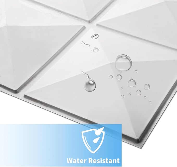 Art3d Decorative 3D Wall Panel, 32 Sq.FT PVC Interior Wall Decor for Living Room, Bedroom, Lobby, Office, Shopping Mall, White