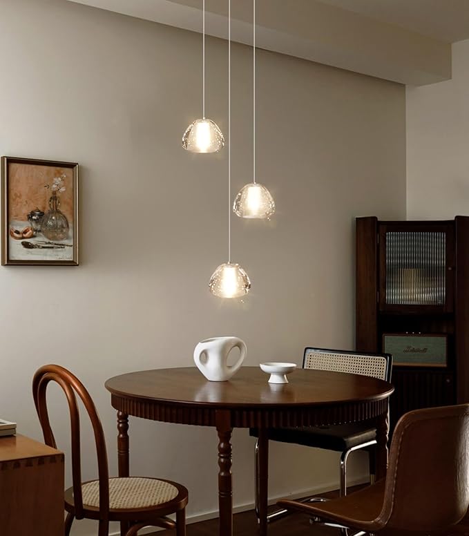 Modern Chandelier Crystal Pendant Light for Kitchen Island Dining Room Bedroom Hallway Silver