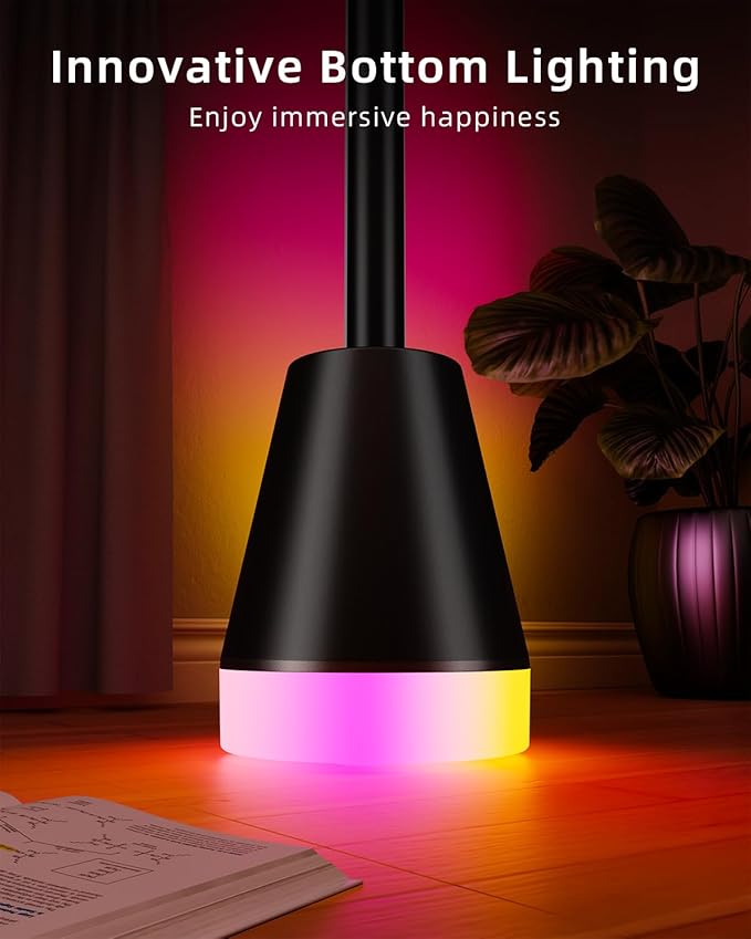 Keepsmile Smart RGB LED Corner Floor Lamp,172 LEDs Bright Standing Lamps for Living Room with APP and Remote,Modern Floor Lamp with Music Sync and 16 Million Colors, Ambient Lighting for Bedroom