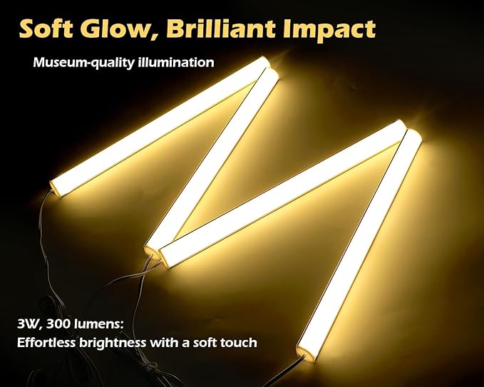 Cefrank V Shape Cabinet Lights, Warm White 4X 12 Inches V-Shape LED Light Bars - 1200lm 12W - Warm White 3000K