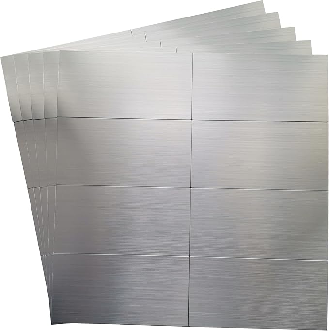 40-Pack 3"x6" Brushed Silver Aluminum Peel and Stick Tile Backsplash Panels (Brushed Aluminum)