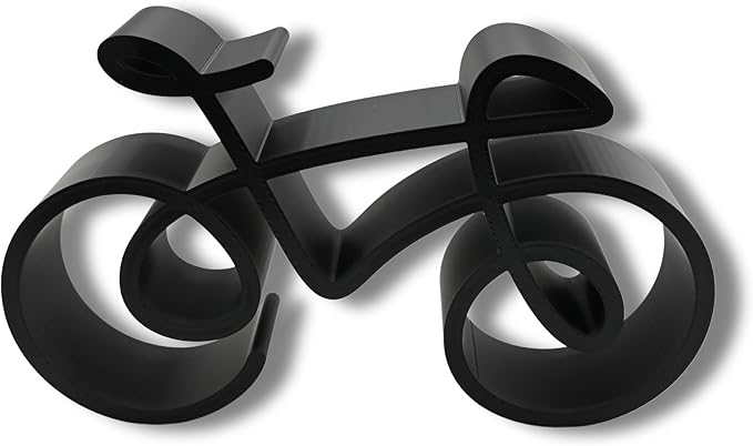 Bicycle & Cyclist Sculpture – Minimalist Decorative Accent for Cycling Enthusiasts & Modern Home Decor | Collectible Design (Road Bike Matte Black)