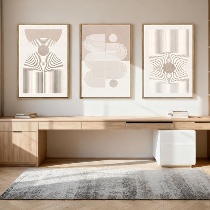 Anyzal Boho Abstract Wall Art Modern Minimalist Artwork Neutral Line Wall Decor for Living Room Bedroom Office 16x24 Inch Set of 3